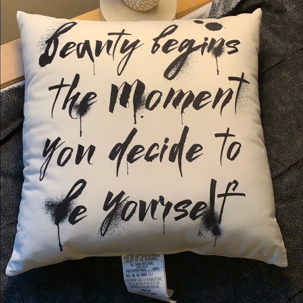🌹NWOT Super soft Inspirational quote pillow 🌹